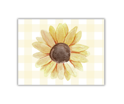 Sunflower Gingham Notecards