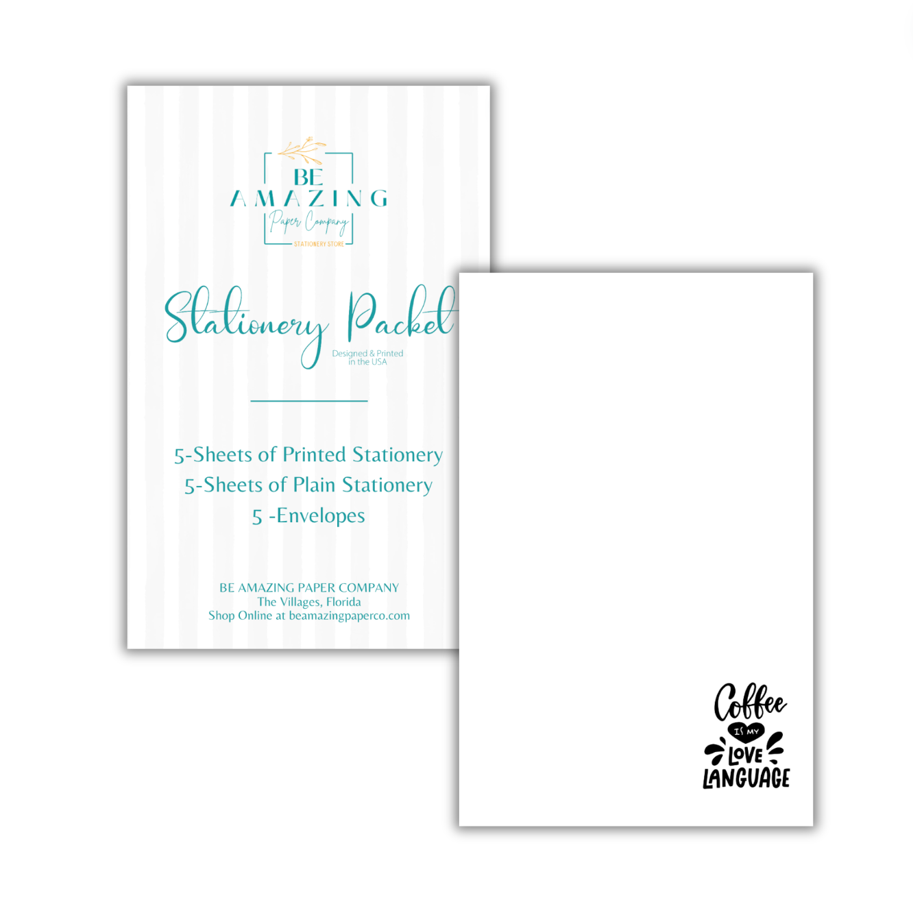 Coffee is My Love Language Stationery Packet from Be Amazing Paper Company