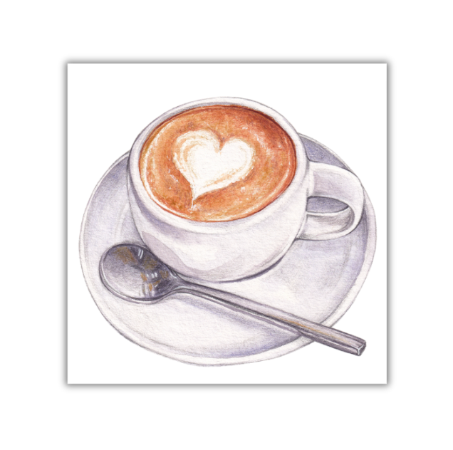 Heart Coffee - 4x4 Print