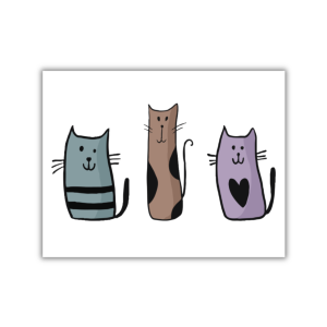 Three Cats Notecards