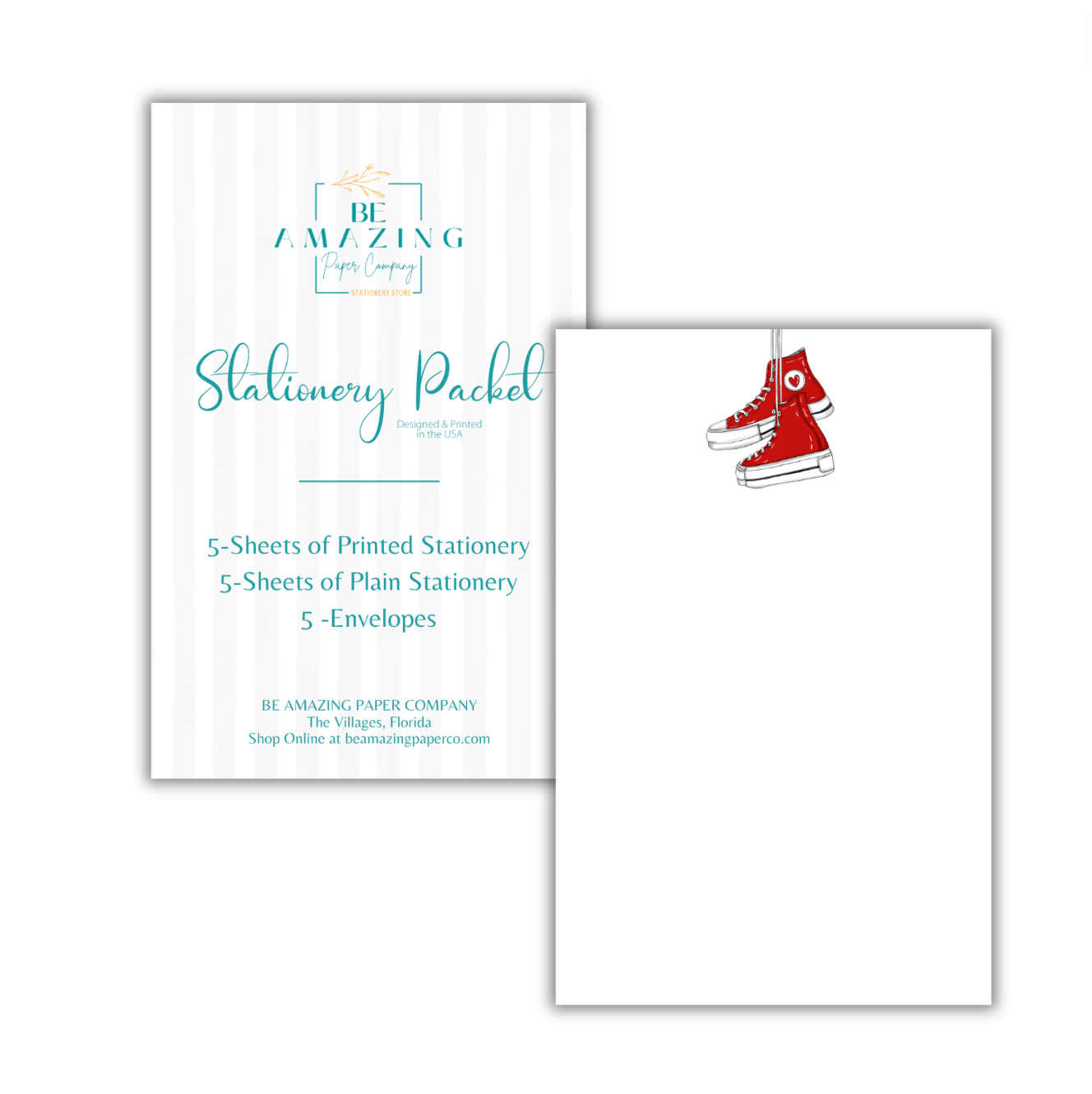Red Converse Stationery Packet from Be Amazing Paper Company