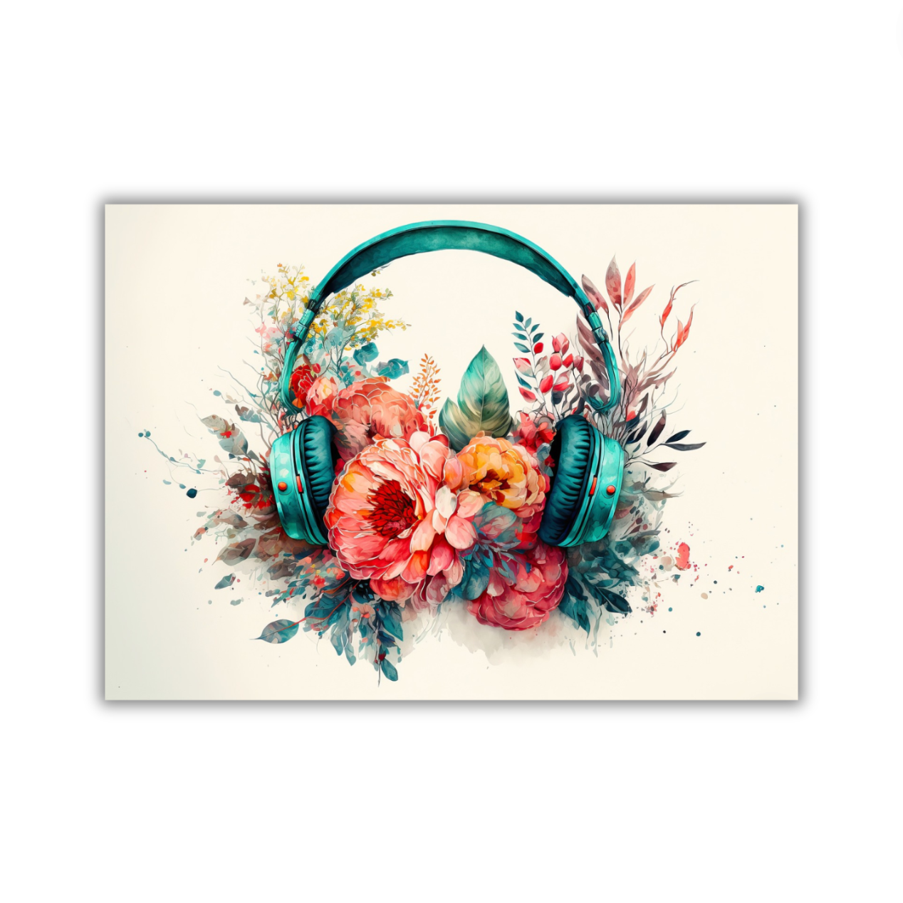 Flowering Headphones - 5x7 Print