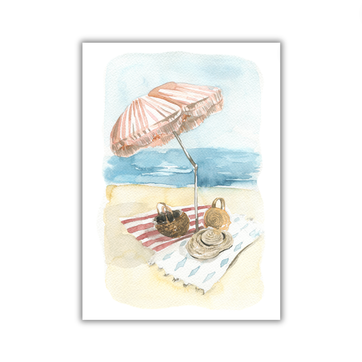 Striped Umbrella - 5x7 Print