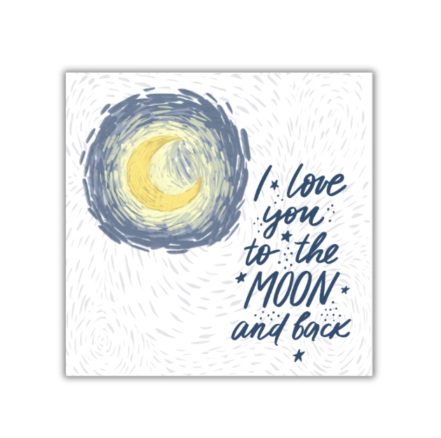 To the Moon - 4x4 Print