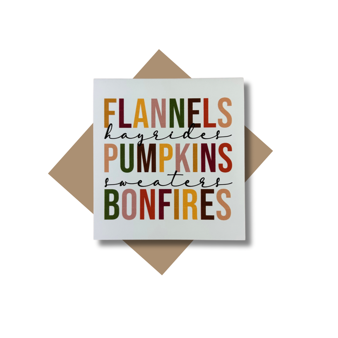 Flannel, Pumpkins & Bonfire - Send Love Notes