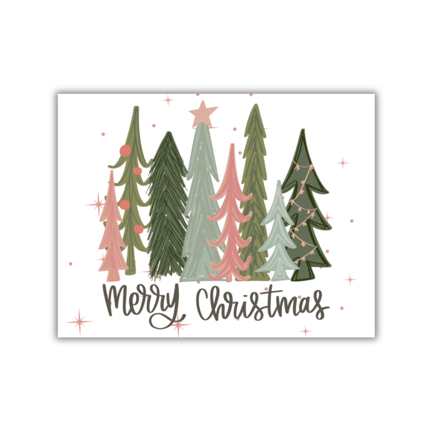 Merry Christmas - Pink Trees