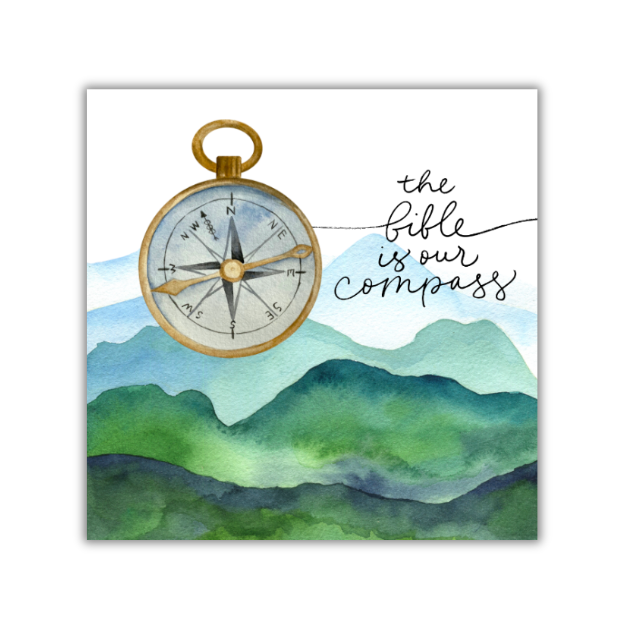 Bible is Our Compass - 4x4 Print