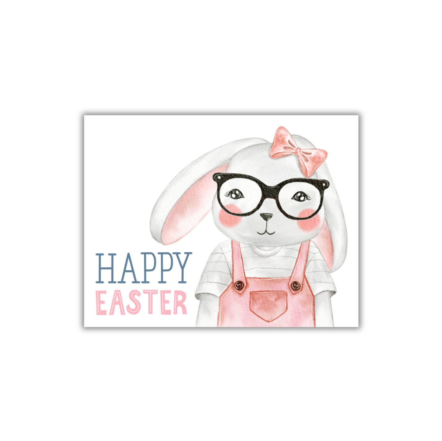 Easter Bunny with Glasses - Greeting Card